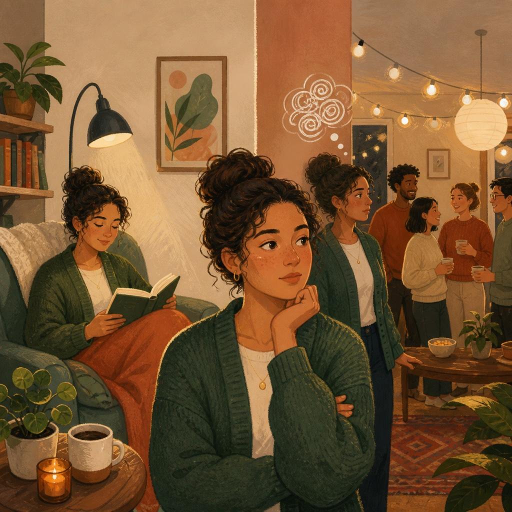 The contrast between peacefully recharging alone and wanting connection while anxiety holds you back